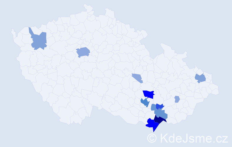 Příjmení: 'Hebronová', počet výskytů 42 v celé ČR