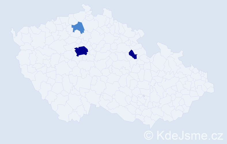 Příjmení: 'Cetel', počet výskytů 7 v celé ČR