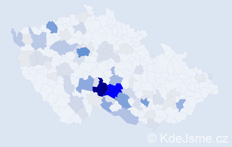 Příjmení: 'Bulantová', počet výskytů 267 v celé ČR