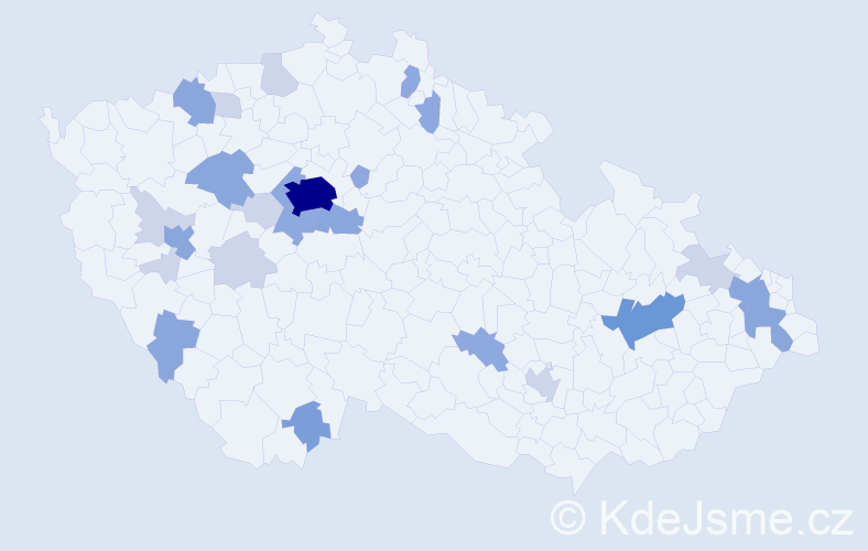 Příjmení: 'Todorovová', počet výskytů 62 v celé ČR