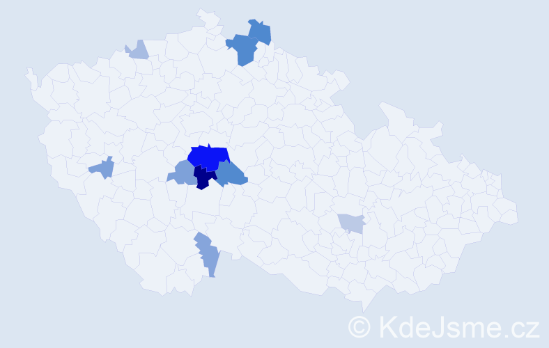 Příjmení: 'Kipor', počet výskytů 26 v celé ČR