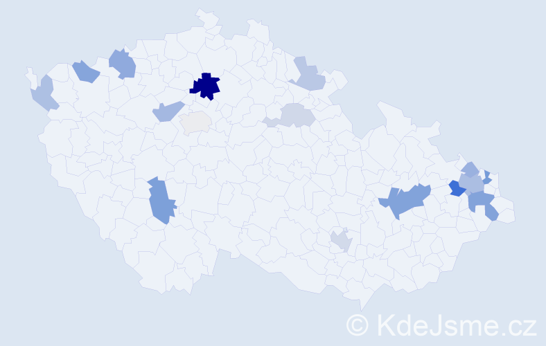 Příjmení: 'Miženko', počet výskytů 35 v celé ČR
