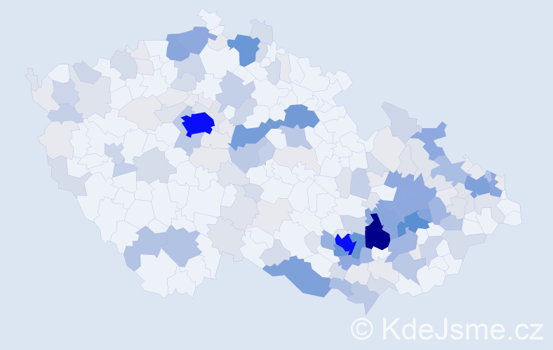 Příjmení: 'Ryšánek', počet výskytů 664 v celé ČR