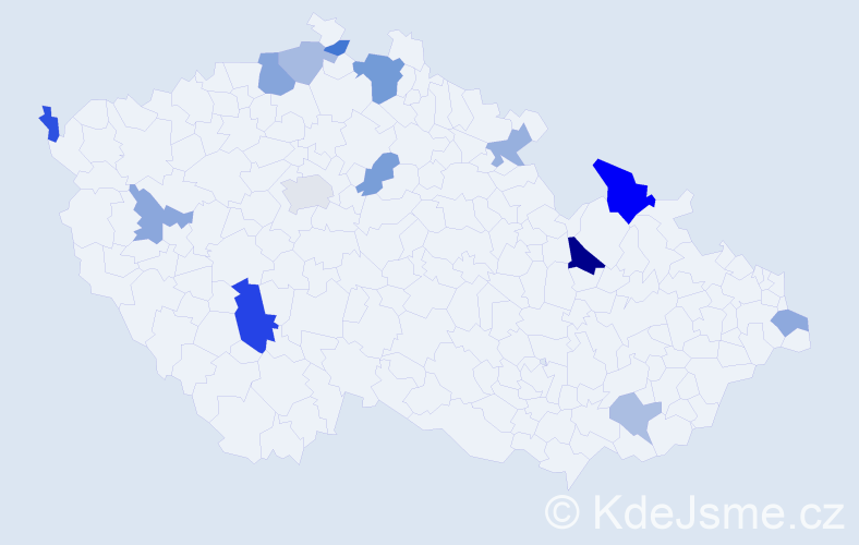 Příjmení: 'Basarabová', počet výskytů 24 v celé ČR
