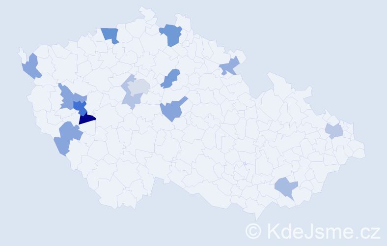 Příjmení: 'Stelzerová', počet výskytů 26 v celé ČR
