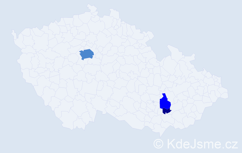 Příjmení: 'Vrbácká', počet výskytů 6 v celé ČR