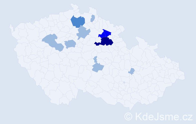 Příjmení: 'Perun', počet výskytů 19 v celé ČR