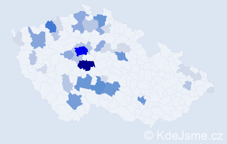 Příjmení: 'Šetek', počet výskytů 127 v celé ČR