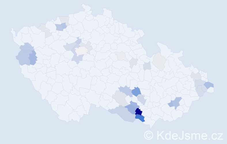 Příjmení: 'Vrška', počet výskytů 120 v celé ČR
