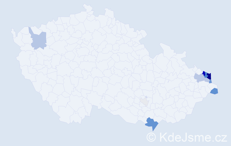 Příjmení: 'Sztula', počet výskytů 45 v celé ČR