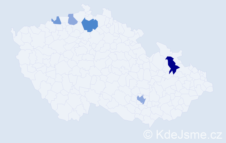 Příjmení: 'Konfal', počet výskytů 13 v celé ČR