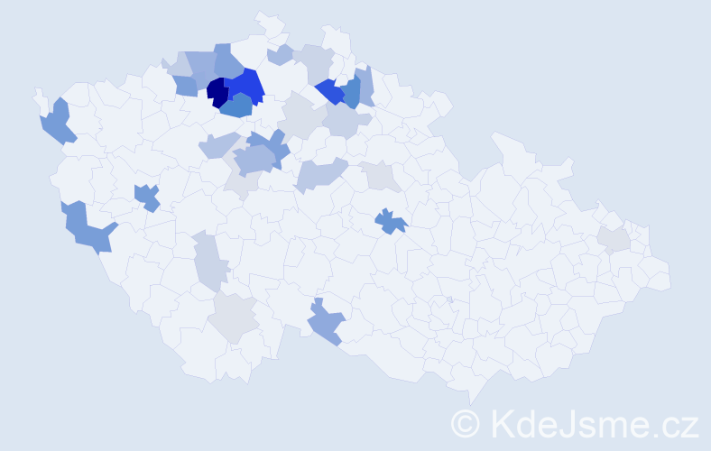 Příjmení: 'Zuna', počet výskytů 114 v celé ČR