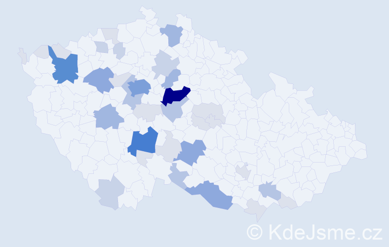 Příjmení: 'Poula', počet výskytů 117 v celé ČR