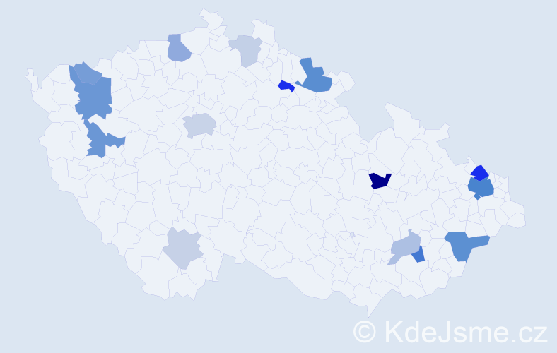 Příjmení: 'Čanigová', počet výskytů 42 v celé ČR