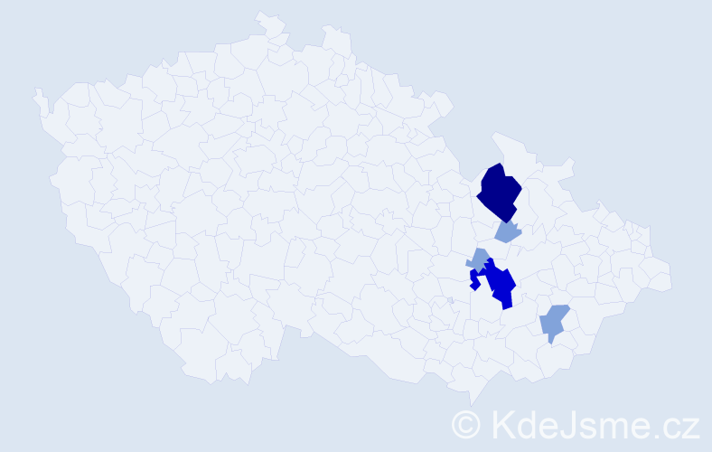Příjmení: 'Pekrová', počet výskytů 21 v celé ČR