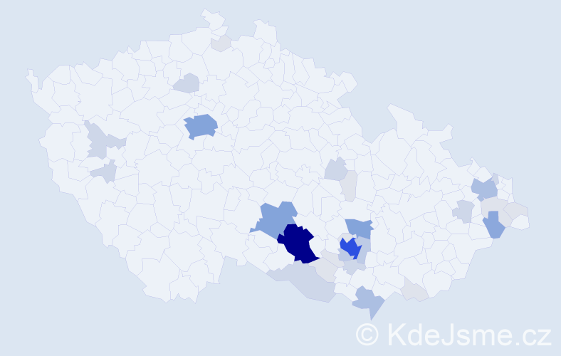 Příjmení: 'Padělková', počet výskytů 109 v celé ČR