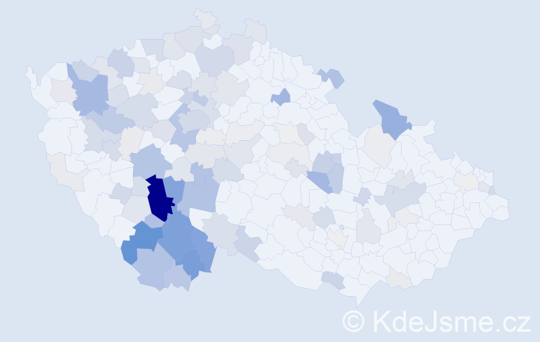 Příjmení: 'Bicanová', počet výskytů 446 v celé ČR
