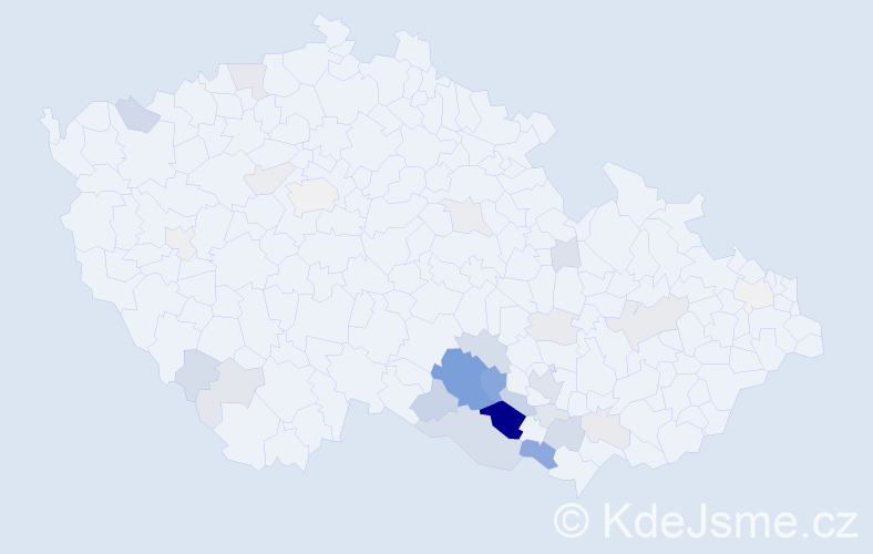 Příjmení: 'Tručková', počet výskytů 88 v celé ČR