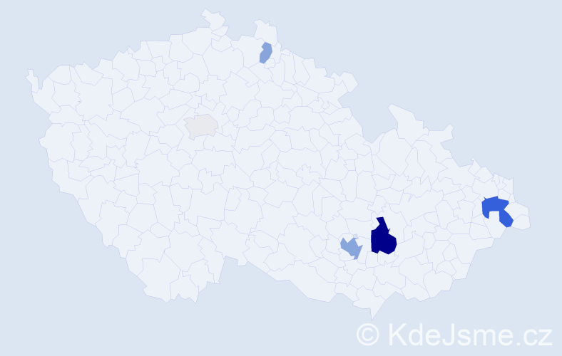 Příjmení: 'Vaškebová', počet výskytů 14 v celé ČR