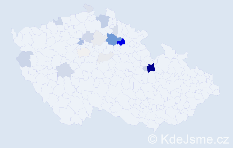 Příjmení: 'Kyselo', počet výskytů 63 v celé ČR