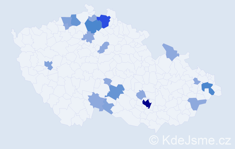 Příjmení: 'Heide', počet výskytů 43 v celé ČR