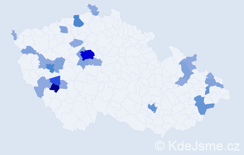 Příjmení: 'Kotiš', počet výskytů 67 v celé ČR