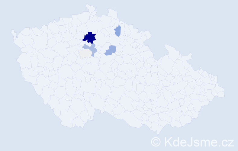 Příjmení: 'Corna', počet výskytů 13 v celé ČR