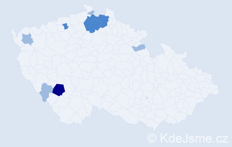 Příjmení: 'Veitsová', počet výskytů 16 v celé ČR
