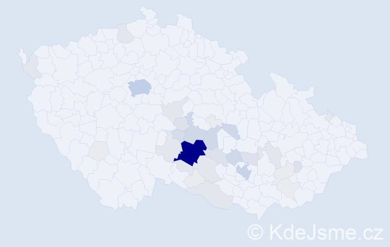 Příjmení: 'Koumar', počet výskytů 146 v celé ČR