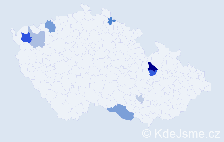 Příjmení: 'Kucinová', počet výskytů 16 v celé ČR