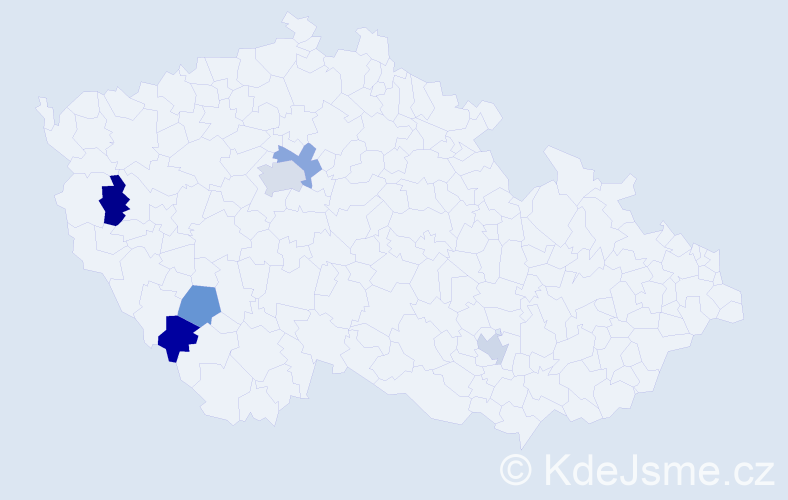 Příjmení: 'Kapák', počet výskytů 7 v celé ČR
