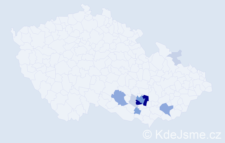 Příjmení: 'Dlapka', počet výskytů 26 v celé ČR