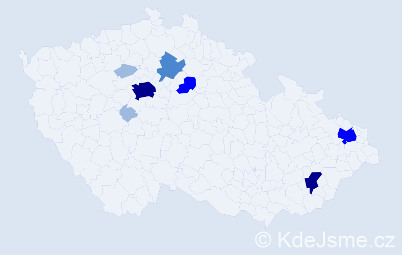 Příjmení: 'Krasická', počet výskytů 18 v celé ČR