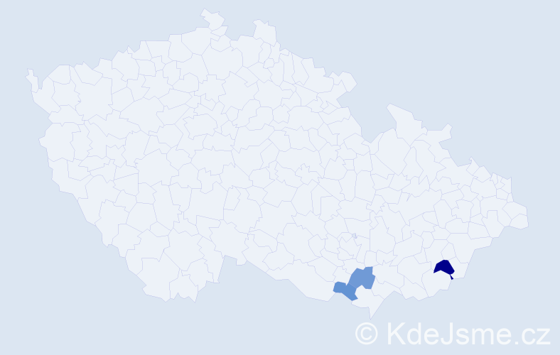 Příjmení: 'Dolinay', počet výskytů 10 v celé ČR