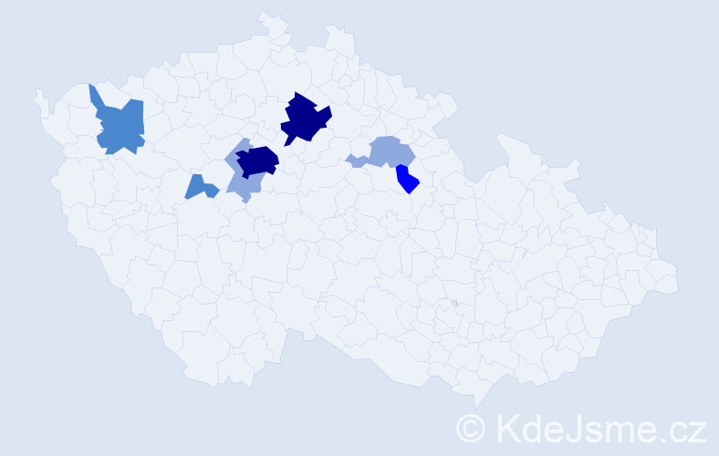 Příjmení: 'Najč', počet výskytů 20 v celé ČR