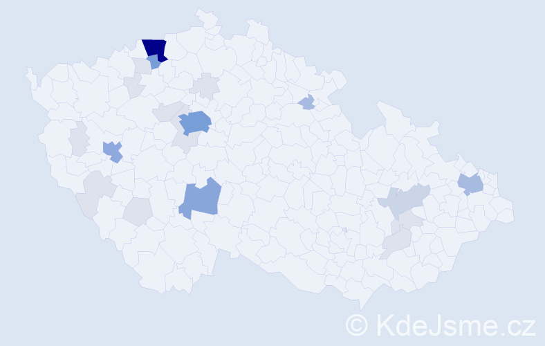 Příjmení: 'Pokošová', počet výskytů 74 v celé ČR