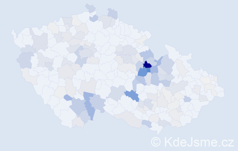 Příjmení: 'Pávek', počet výskytů 555 v celé ČR