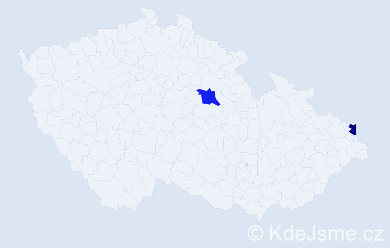 Příjmení: 'Kurišková', počet výskytů 6 v celé ČR