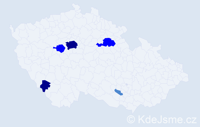 Příjmení: 'Pylypchynets', počet výskytů 11 v celé ČR