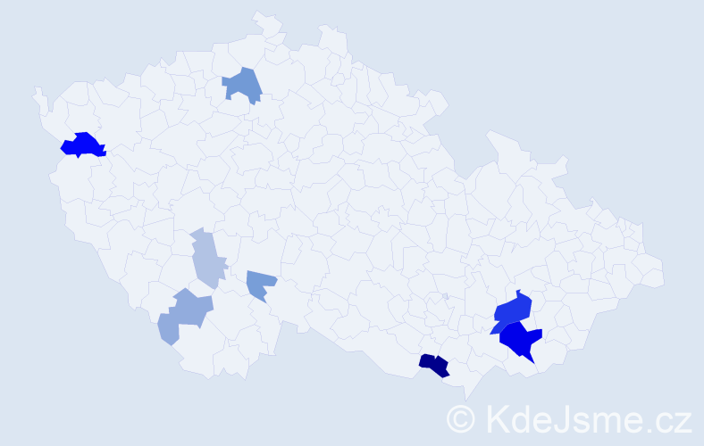 Příjmení: 'Fornálová', počet výskytů 29 v celé ČR