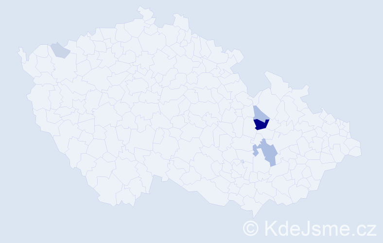 Příjmení: 'Kozičková', počet výskytů 16 v celé ČR