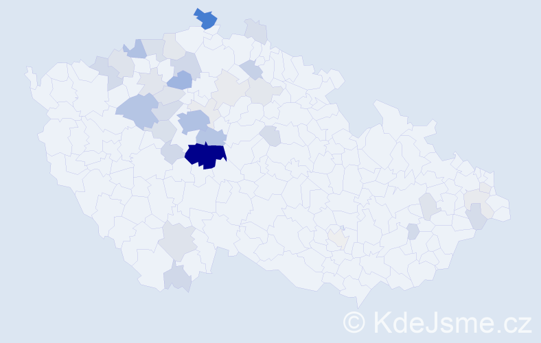 Příjmení: 'Platil', počet výskytů 174 v celé ČR