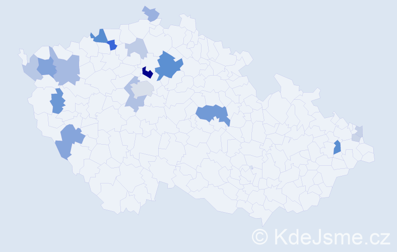 Příjmení: 'Milčinská', počet výskytů 43 v celé ČR