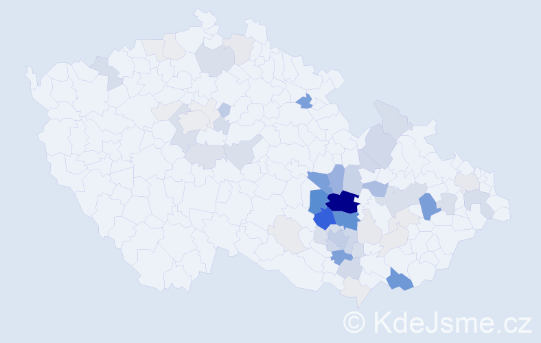 Příjmení: 'Peša', počet výskytů 223 v celé ČR