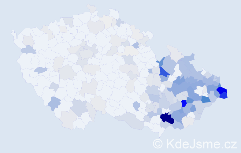 Příjmení: 'Klimek', počet výskytů 682 v celé ČR