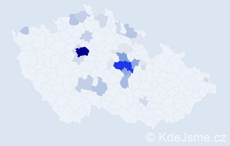 Příjmení: 'Zlesák', počet výskytů 125 v celé ČR