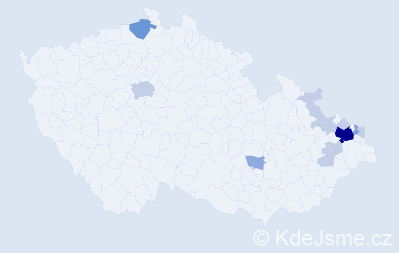 Příjmení: 'Skupeň', počet výskytů 28 v celé ČR