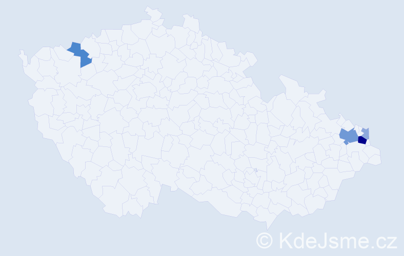 Příjmení: 'Wicher', počet výskytů 12 v celé ČR