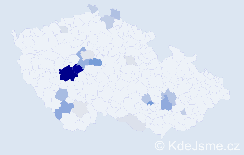 Příjmení: 'Řehková', počet výskytů 65 v celé ČR