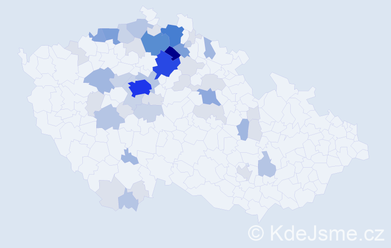 Příjmení: 'Šverma', počet výskytů 164 v celé ČR